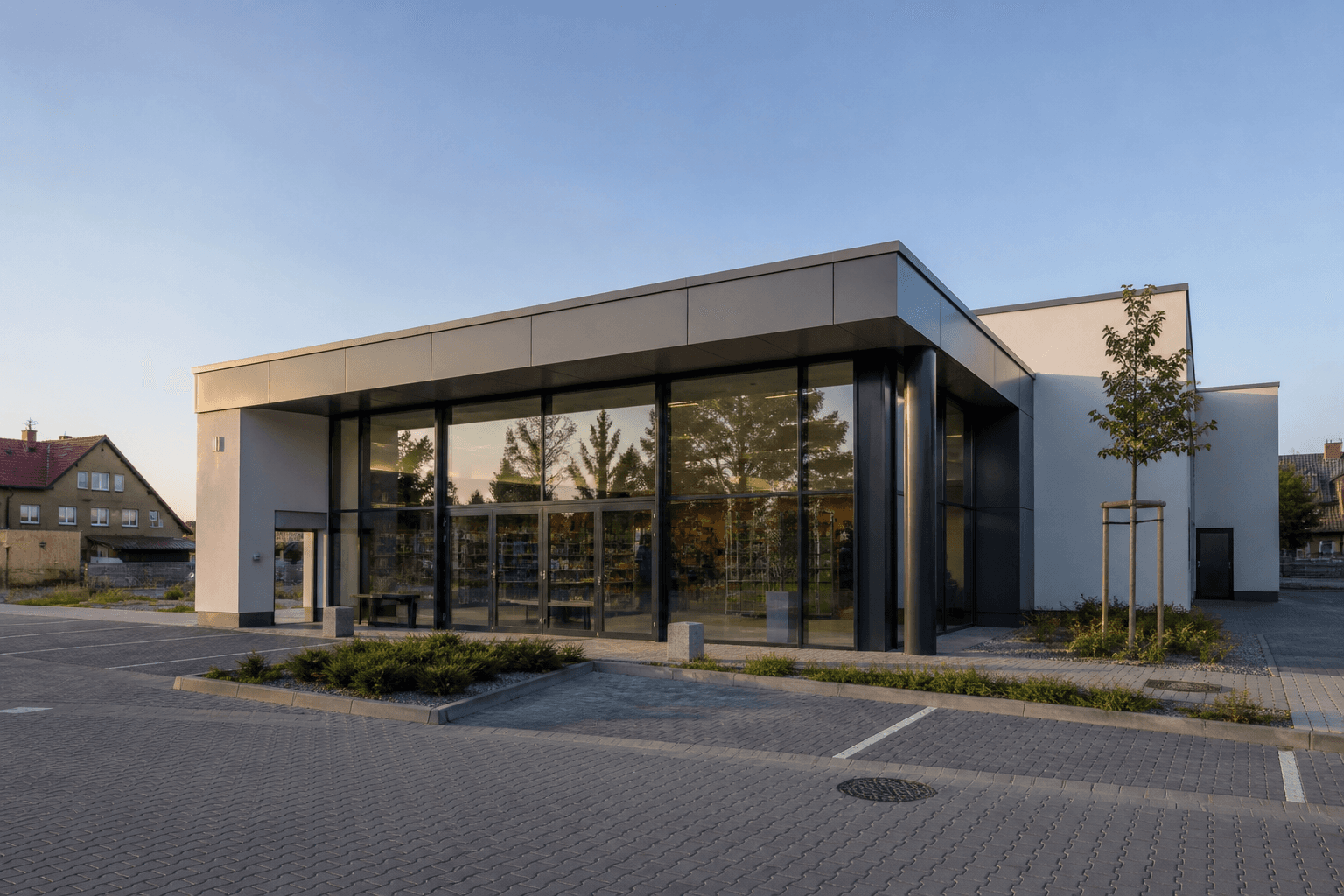Realizovaná střecha — Obchodní galerie, Jeseník